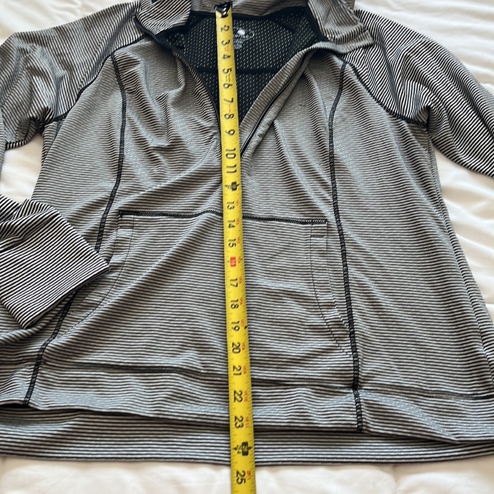 TANGERINE Top Hoodie Zip Jacket, XXL Black White Shirt Top Sweatshirt Striped - Picture 7 of 11